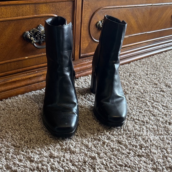 Shoes - Black Heeled Ankle Boots